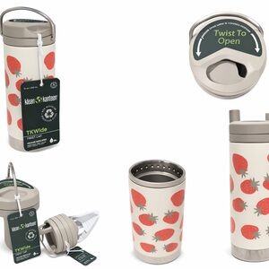 Klean Kanteen TKWide Insulated Bottle — Strawberry Print Cream